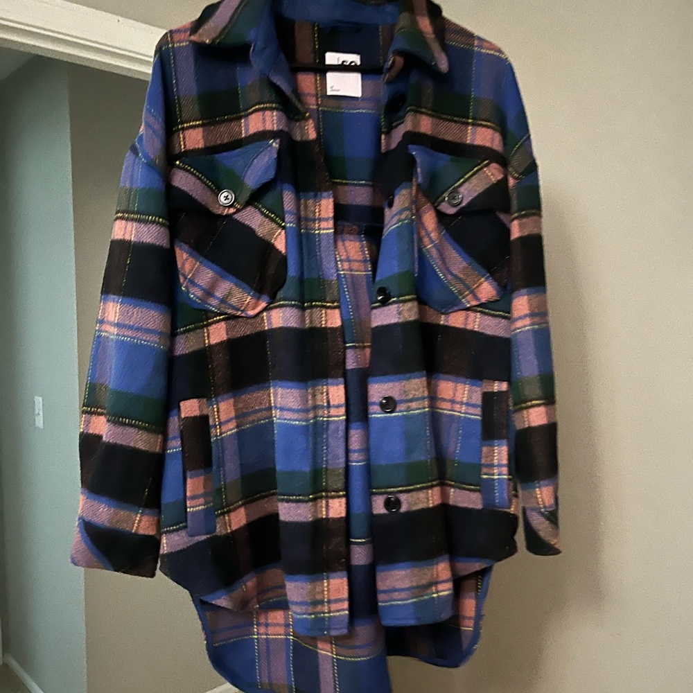 SO Utility Jacket Blue Pink Oversized
